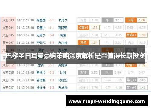 巴黎圣日耳曼豪购策略深度解析是否值得长期投资 巴黎圣日耳曼豪购策略深度解析是否值得长期投资